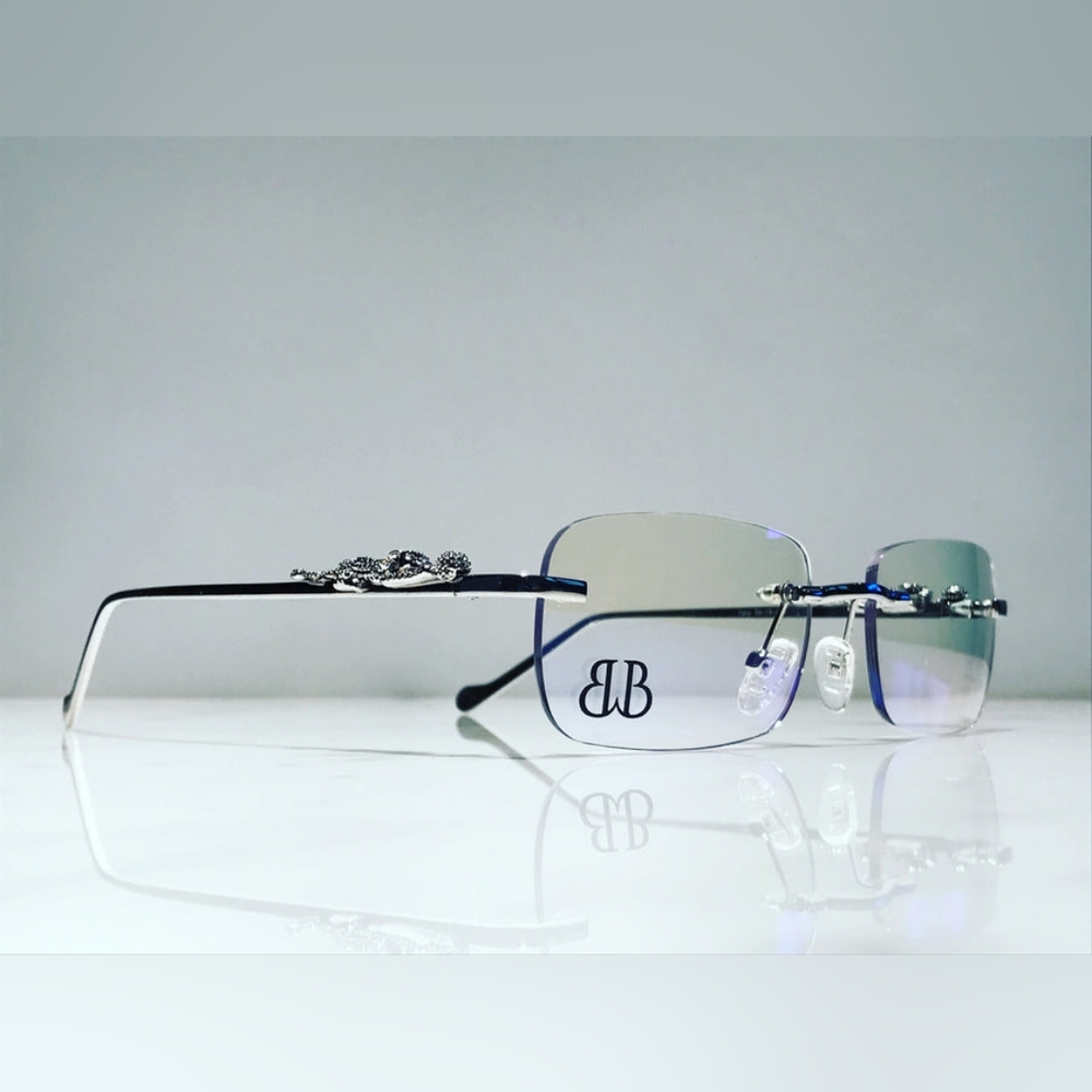 Braglia White Gold Jaguar Glasses Sunglasses Eyeglasses Frames